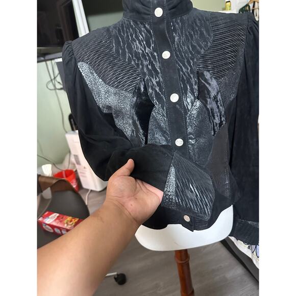 Jutta Covian Womens 80's Vintage Black Suede Jacket Size M-L E-40 U-12 - Picture 4 of 11